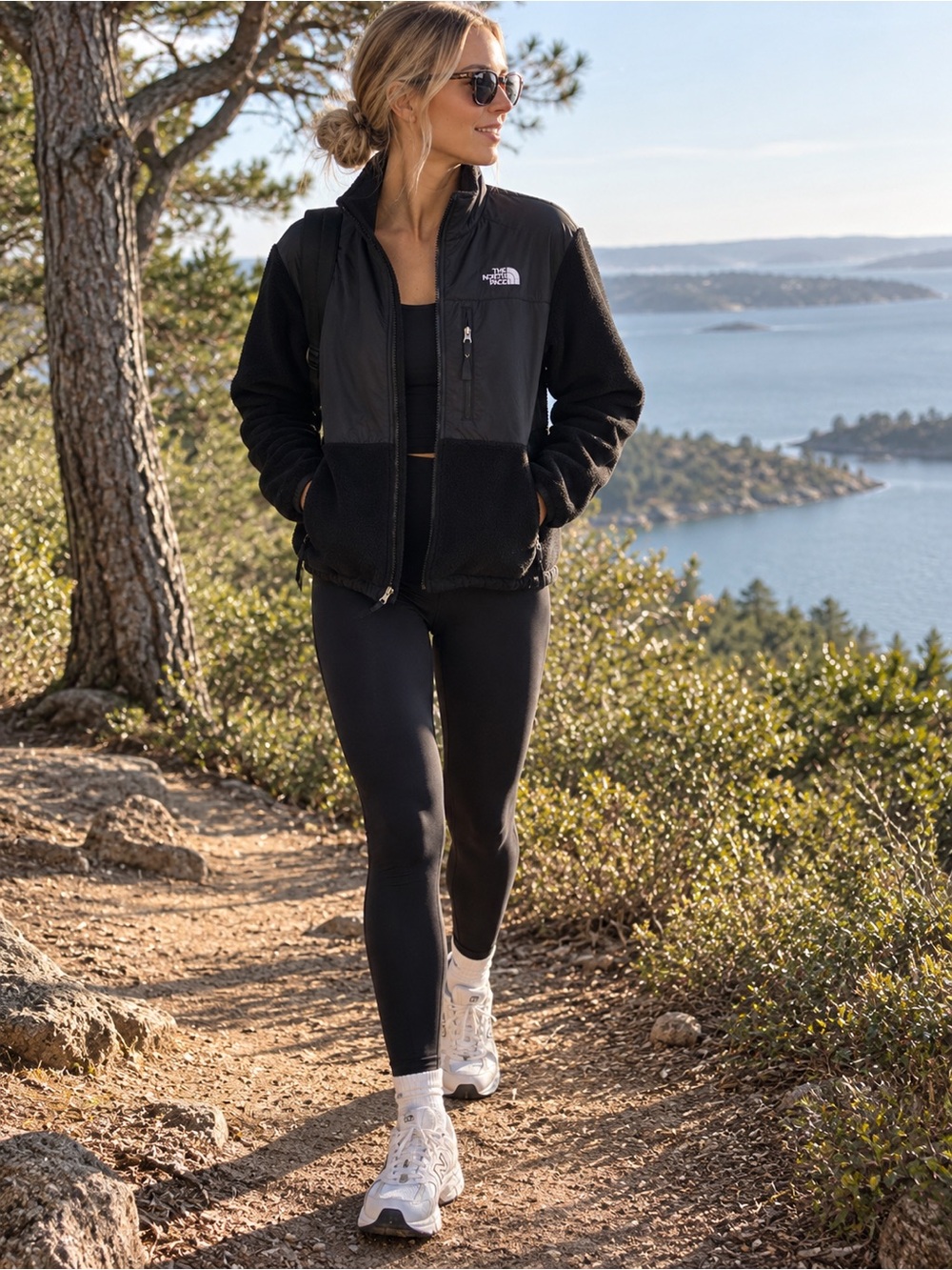 Vintage Y2K The North Face Denali Black Fleece Jacket Women’s Medium